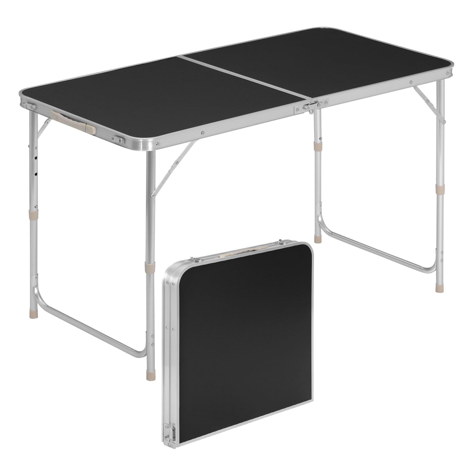 WOLTU Camping Table Picnic Table Black Lightweight Folding Outdoor Garden Balcony Market Kitchen Work Table Adjustable