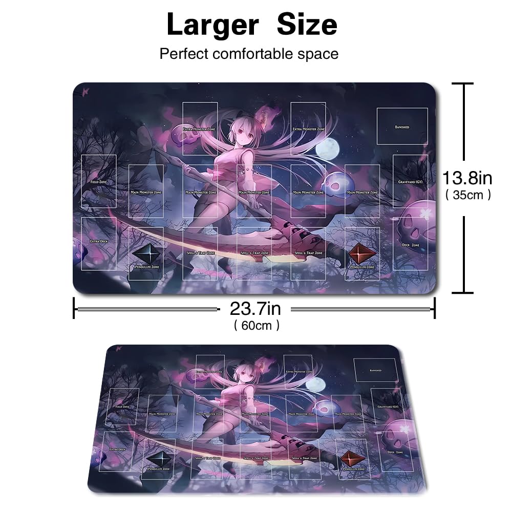 Four Leaves Board Game TCG Play Mat + Bag + Card Zones, YGO Compatible, 60 x 35 cm, 1 x Game Mat, Gift Bag, Card Zones, Adult - Image 4