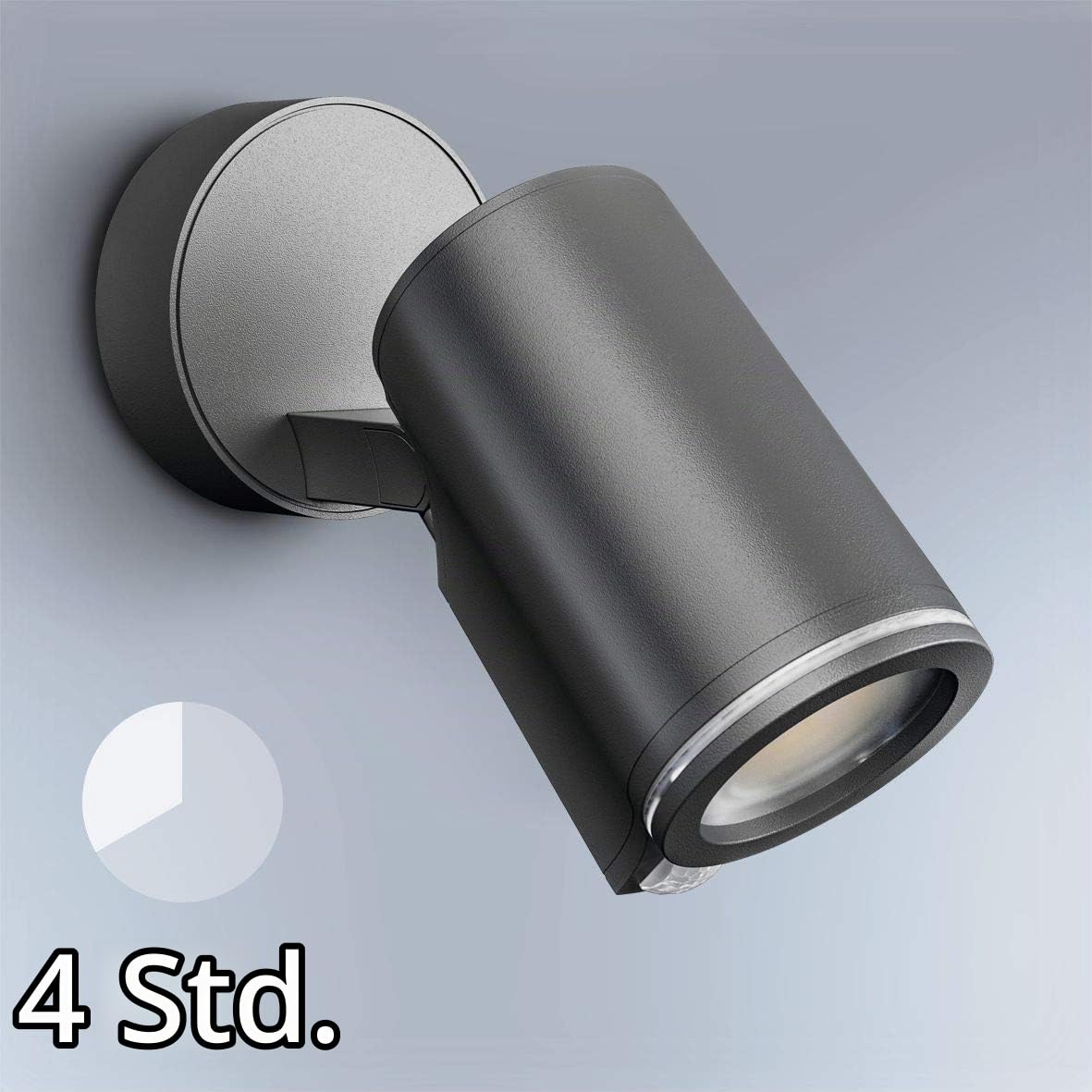 Steinel LED Strahler Spot ONE S Anthrazit, 90° Bewegungsmelder, IS 1 Schwarz, für Innen und Außen, 120°