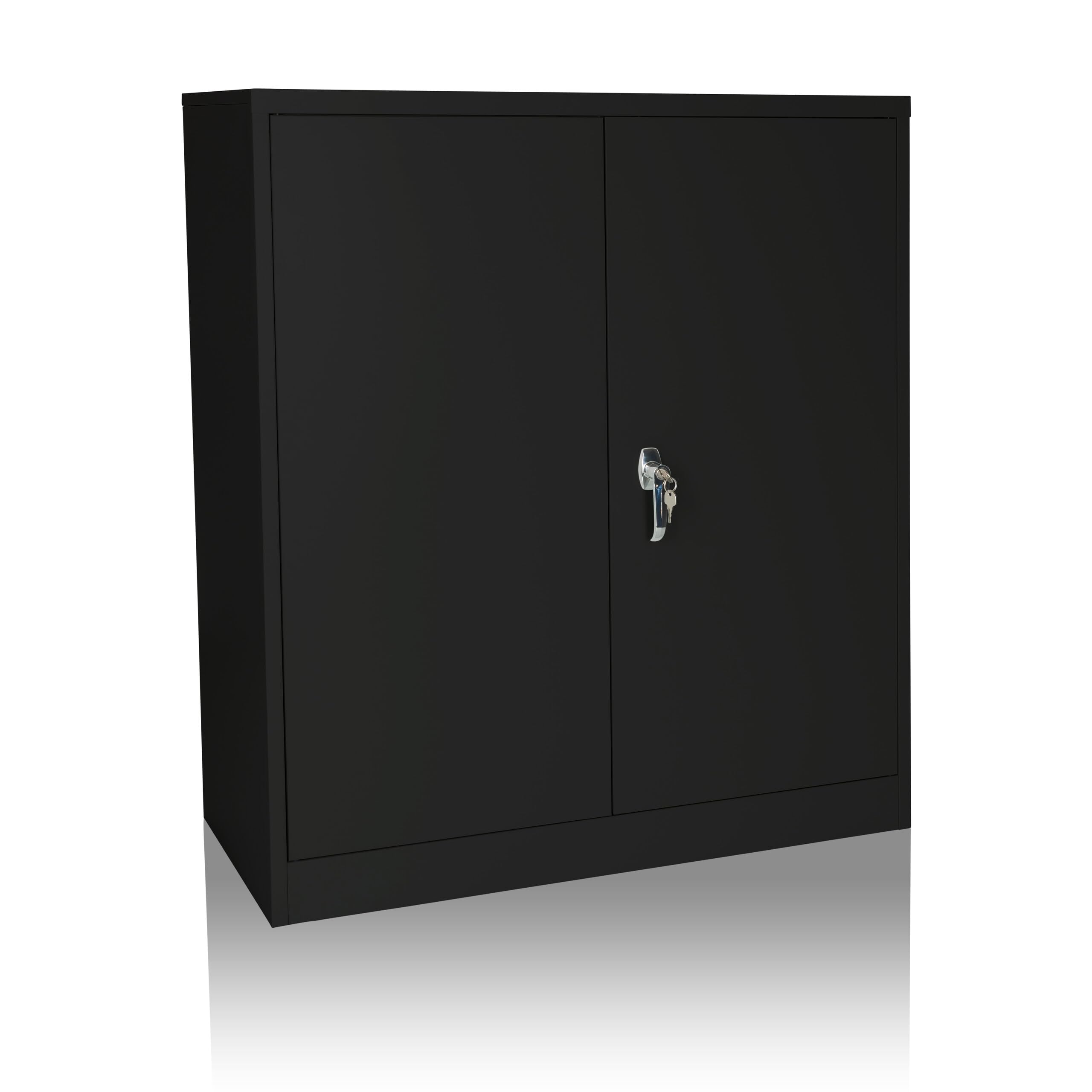 HJH Office Armadio Color AS 105 Nero Armadio Metallico Multiuso, Armadio da Ufficio con Serratura, 743034