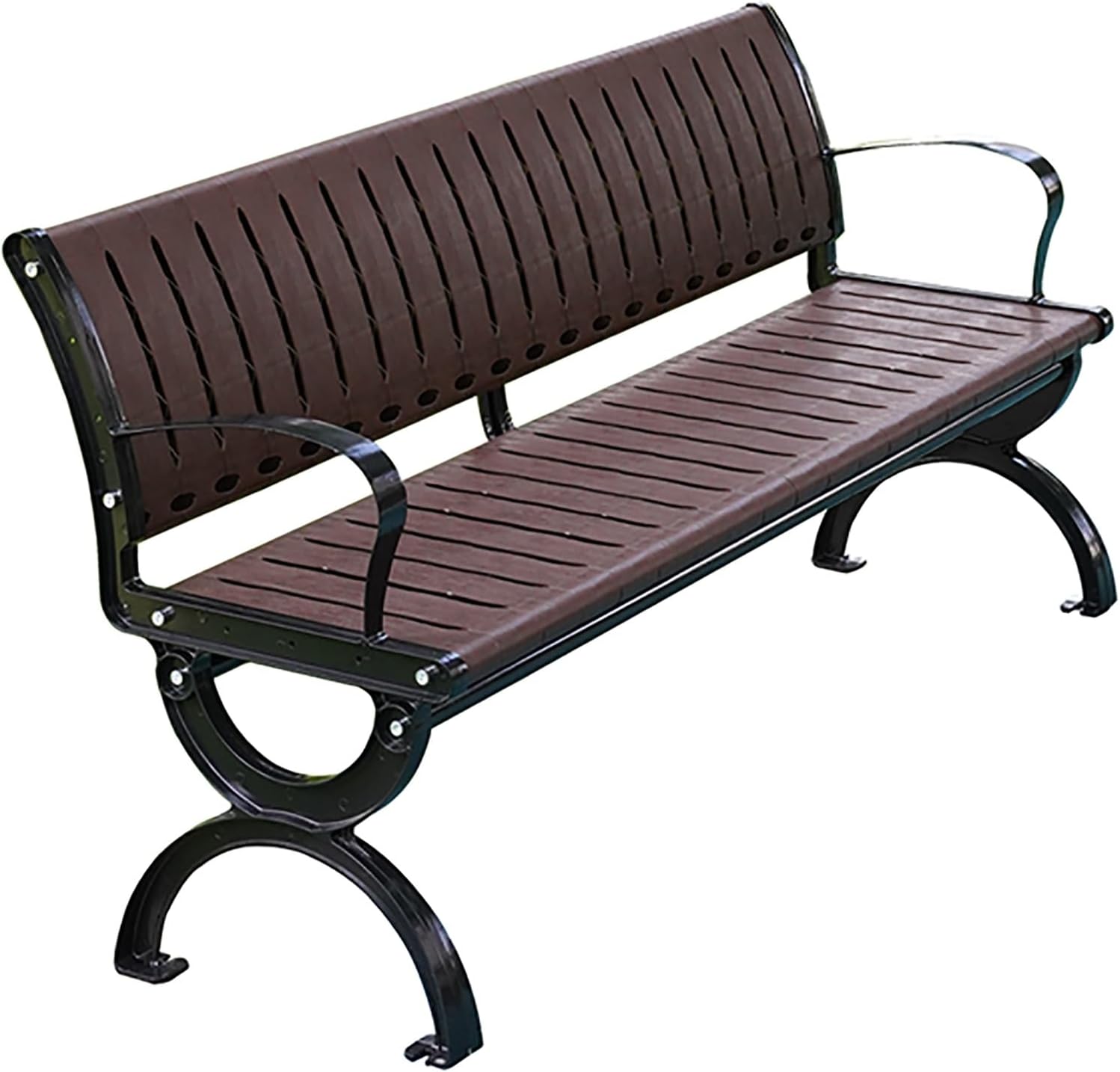 Patio Garden Garden Bench Outdoor Bench, Cast Aluminum Steel Frame Chair for Park Yard Front Porch Path Yard Lawn Decor Deck Furniture(73x53x180cm/29x21x71in)