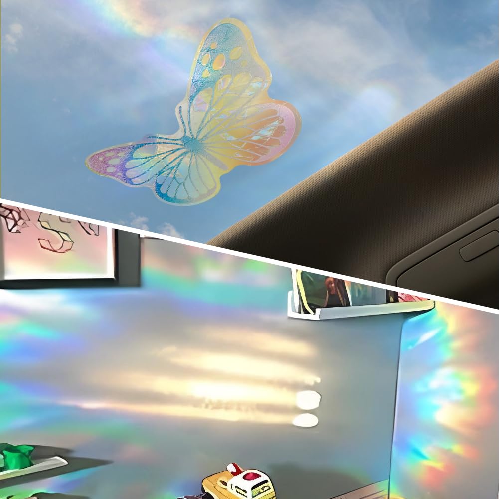 21 stuks Suncatcher stickers, regenboogfolie raam zonnevangers raamstickers vogel anti-botsing raam doorschijnende statische stickers