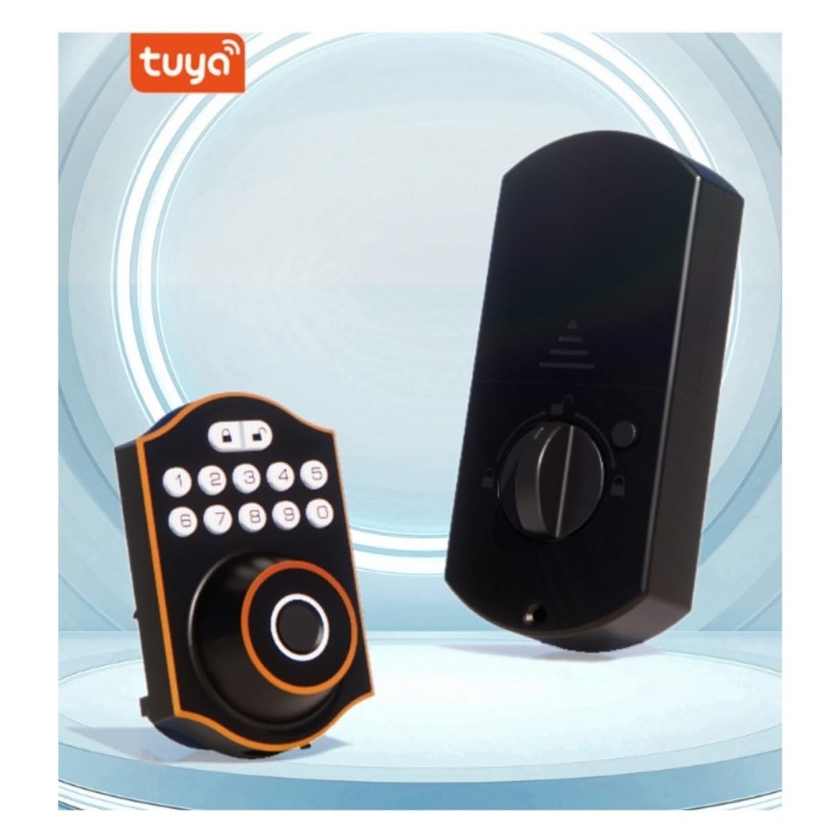 cerradura inteligente Cerradura de puerta inteligente con huella dactilar, cerrojo de entrada sin llave con teclado electrónico, control de aplicación Bluetooth(Noir)