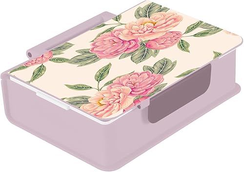 Kigai Blooming Flowers - Lonchera Bento para adultos y niños, lonchera Bento con utensilios, bolsa de almuerzo aislada, duradera para comidas sobre