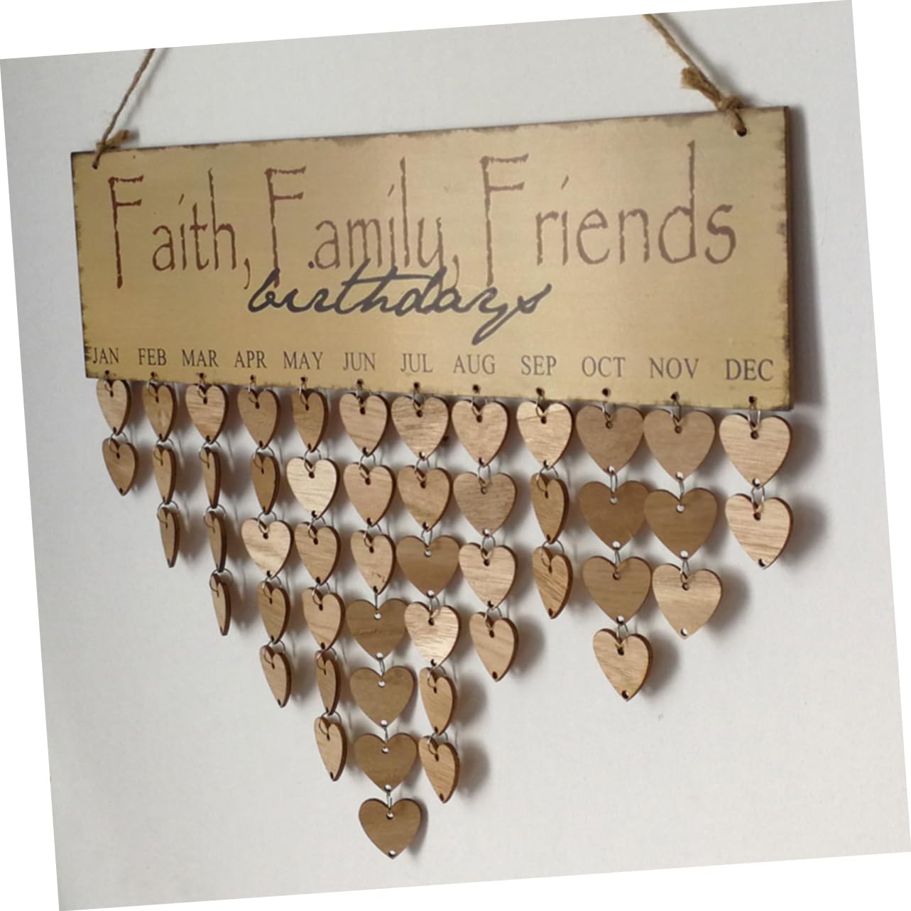 PRETYZOOM Calendario De Tablero De Madera De 3 Piezas Calendarios Personalizados Un Aniversario Fe Familia Amigos Decoración Calendario DIY Decorar Recuerdo Conmemorativo Decoración Rubor