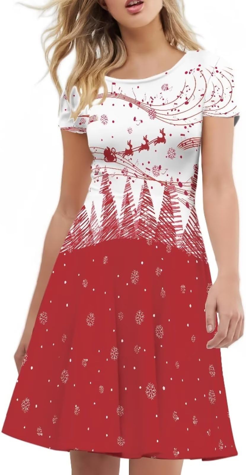 Women's Midi Swing Dresses Round Neck A-line Casual Novelty Dress for Party Wedding Travel Leisure S-4XL
