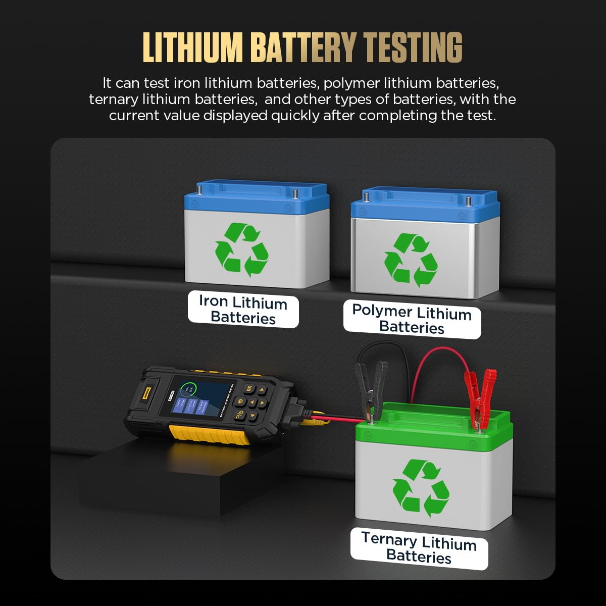 AUTOOL Batterietester kfz mit Drucker, BT960 12V 24V Autobatterie Tester, 30–2000 CCA Lasttester Batterie-/Anlass-/Ladesystemtest, Lead-acid Lithium Autobatterie Analysator für PKW-LKW ATV Auto Boote