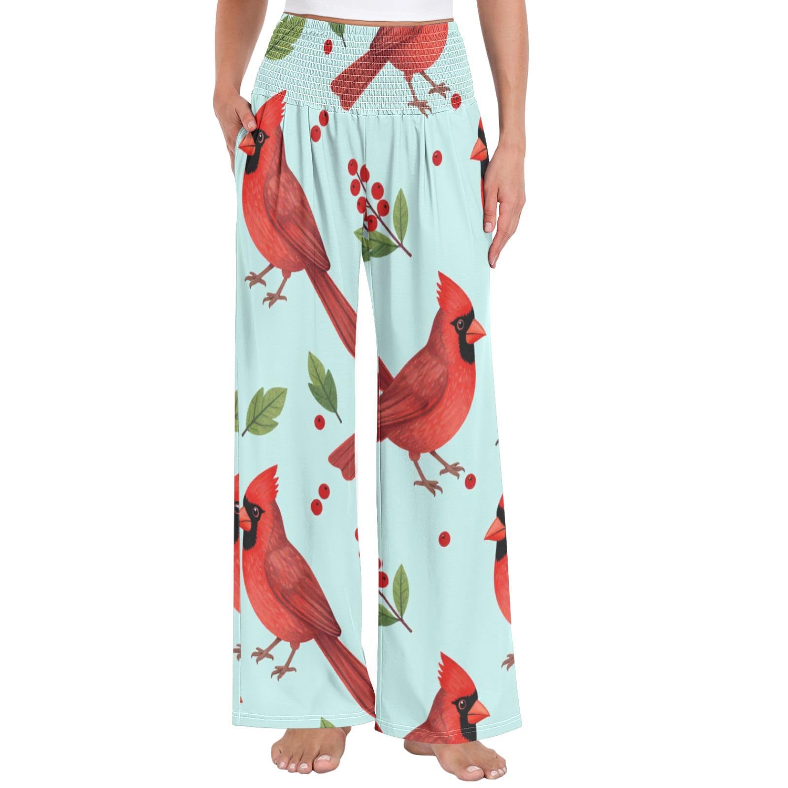 Red Plumage - Pantalones de yoga para mujer, resistentes a las arrugas, pantalones casuales de viaje