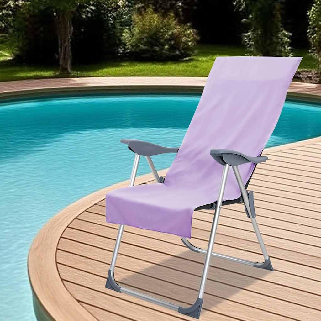 Juego de 2 toallas para silla exterior, 130 x 60 cm, poliéster, secado rápido, absorbentes, con bolsillos antideslizantes, para jardín, terraza, exterior, camping, spa
