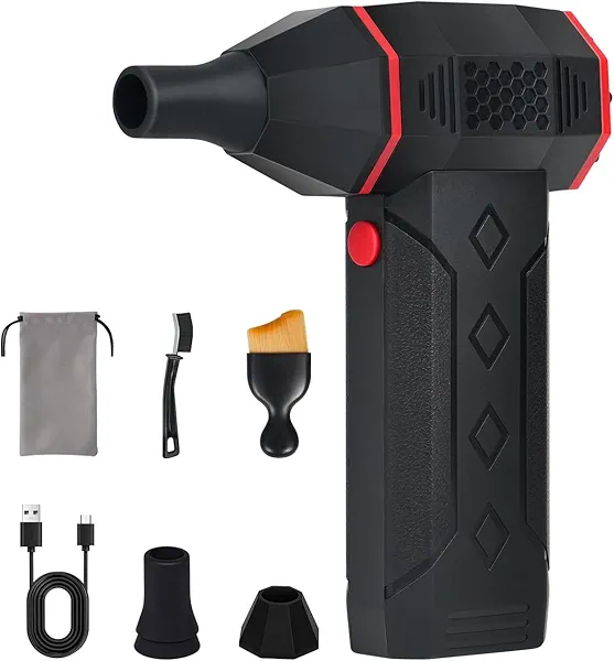 BIMEOE Compressed Air Dusters Electric Air Duster-130000RPM Super Power Air Blower, 4-Gear Adjustable Dust Blower for Computer, Keyboard, Outdoor, Desk and Car