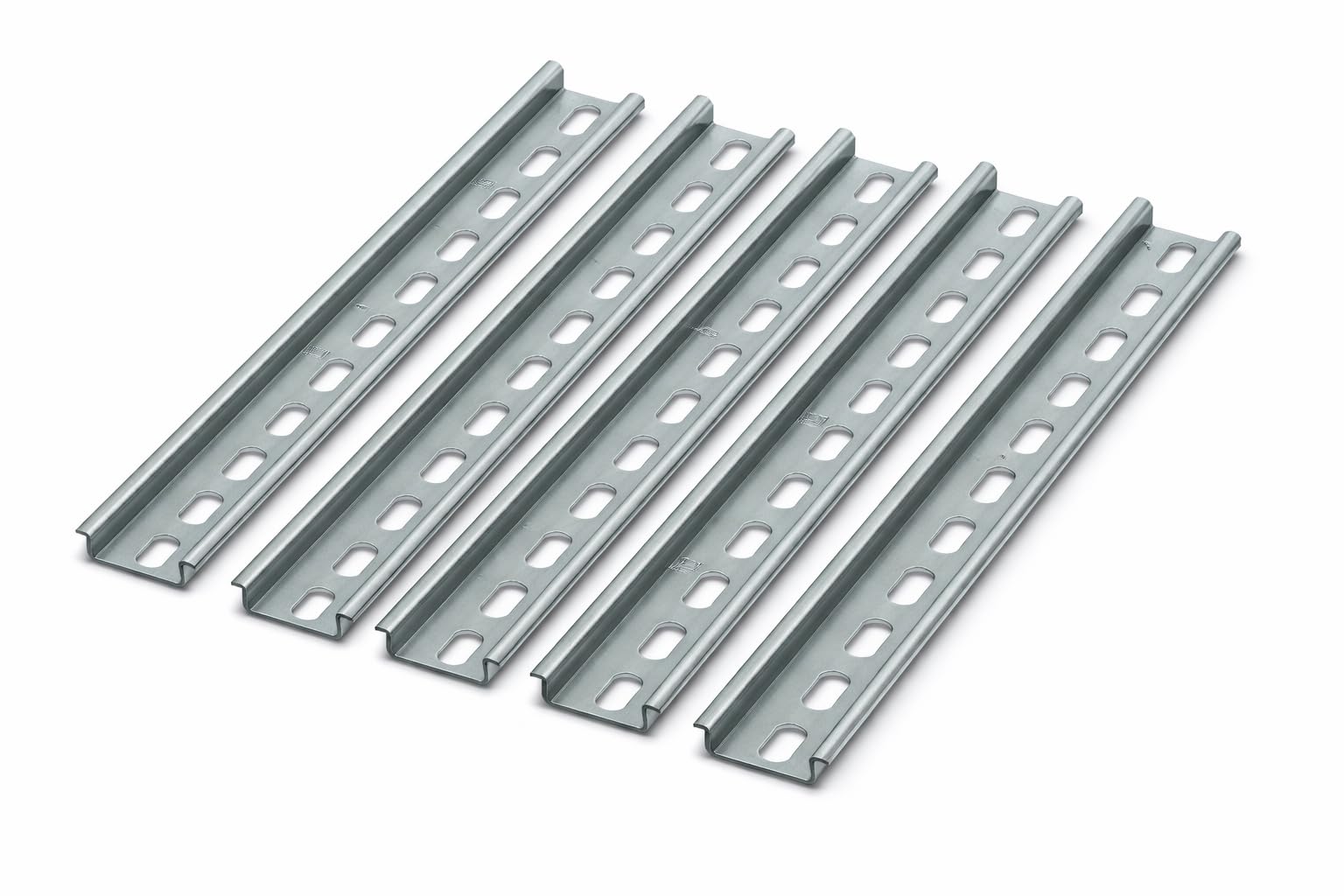 5 Piezas de Carril DIN Ranurado de Acero | Montaje Guía 35mm De Ancho, 7.5mm de Alto, Largo 300mm | Para La Instalación En Armarios Eléctricos de Distribución | Aparamenta Modular |