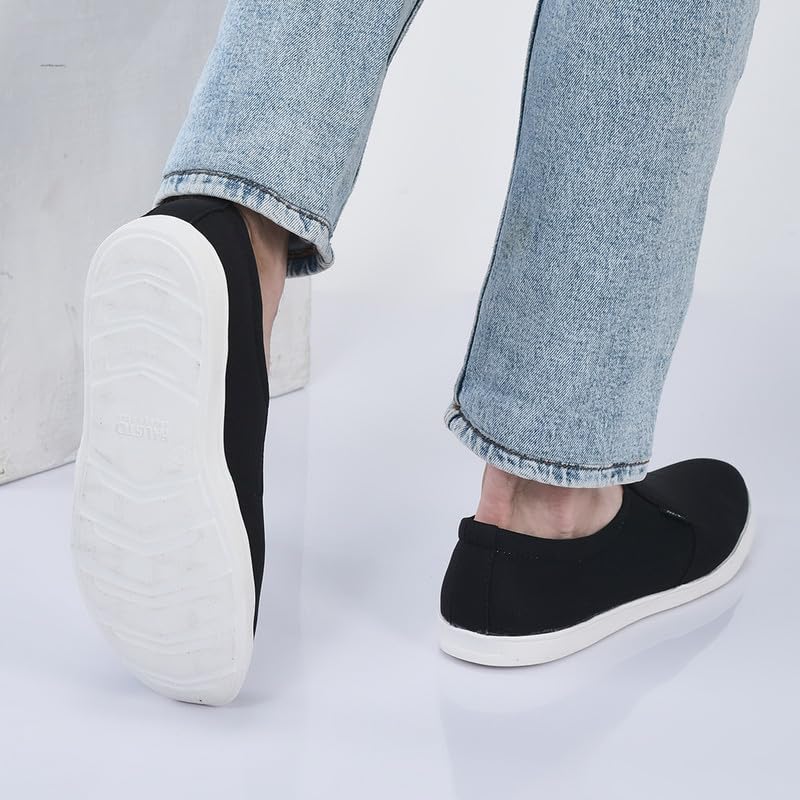 Image of FAUSTO Men's Canvas Loafers Casual Shoes for Casual Outfit|Evening|Outdoor|Fashion|Trending|Lightweight and Comfort with TPR Sole Flexiblity