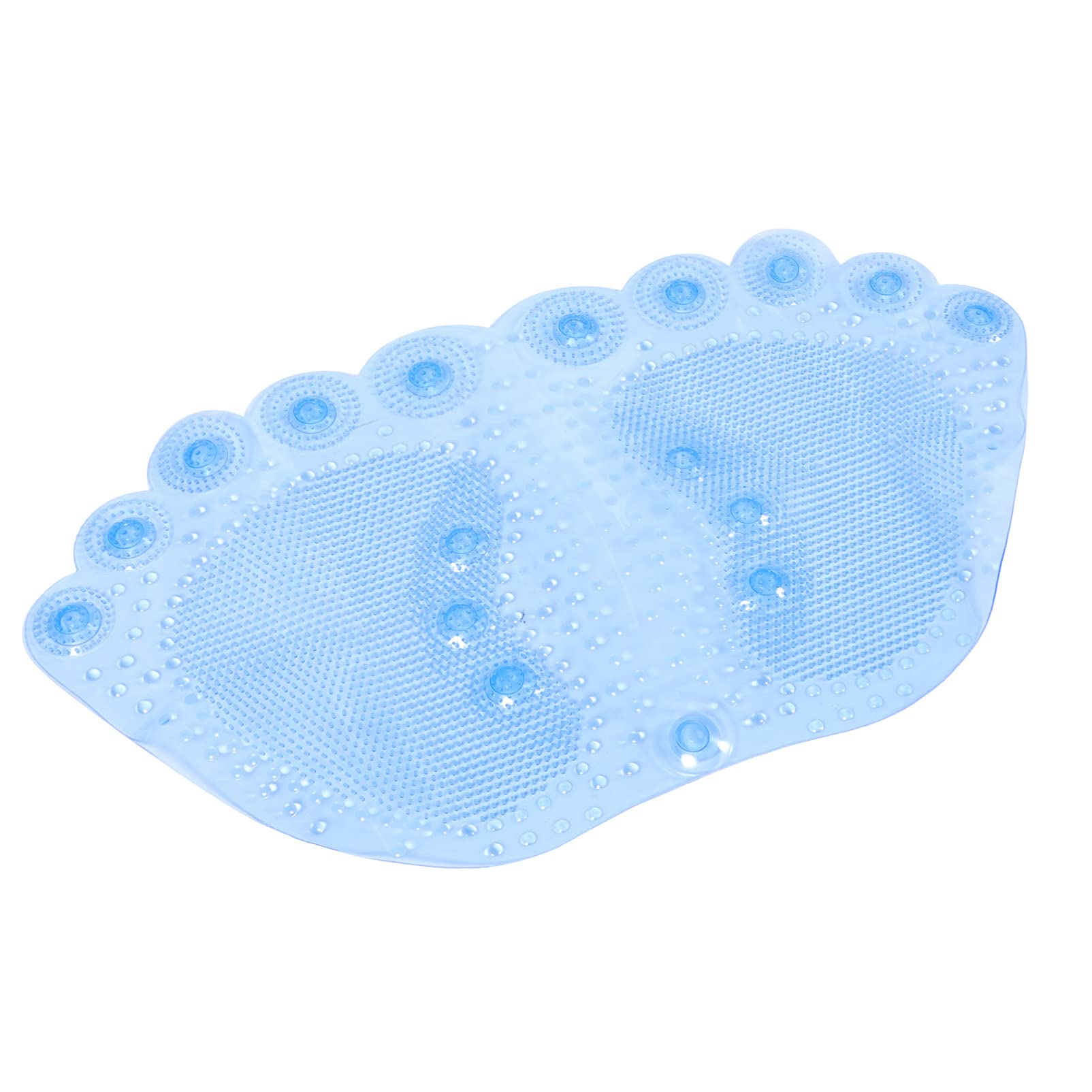 FOMIYES Nonslip Bath Mat Bath Mat Bathroom Non Slip Shower Mats with Suction Cups Blue Footprint Shape Shower Foot Massager for Home Bathroom Floor Bathtub