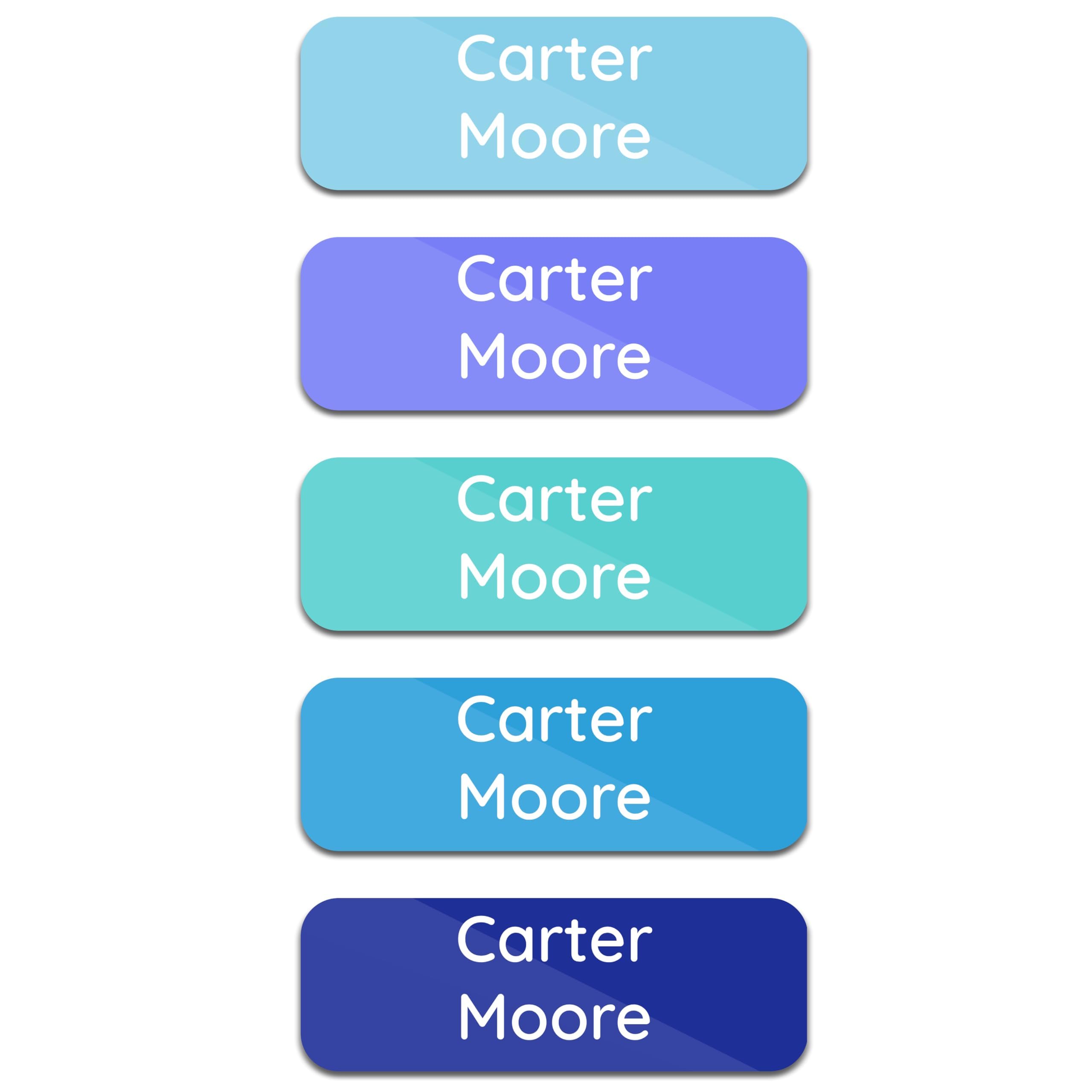 Personalized Daycare Name Labels for Kids (120 Labels) Custom Label for Clothing Tag - Waterproof Name Stickers for Clothing Tags, Bottles, Backpacks and School Supplies (Aquatic)