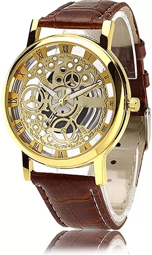 Analog Skeleton Wristwatch for Men, Stainless Steel, Gold Tone, Made in China (B0D2DBB3QT) Amazon Price History, Amazon Price Tracker