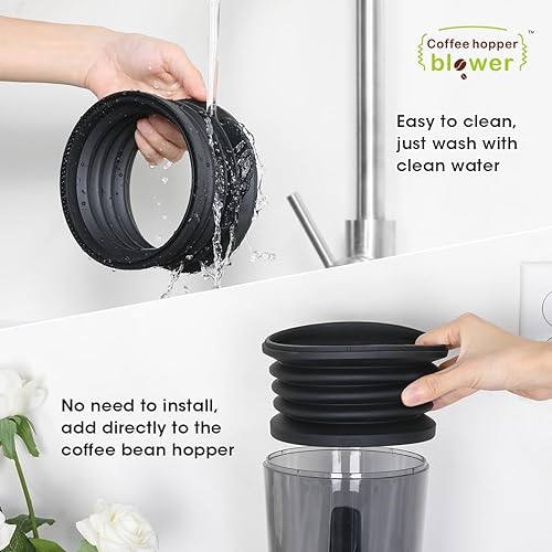 Miniatura 5 de Aieve Fuelle de tolva de dosis única compatible con el molinillo de café de rebaba cónica OXO, soplador de tolva de café de silicona para molinillo