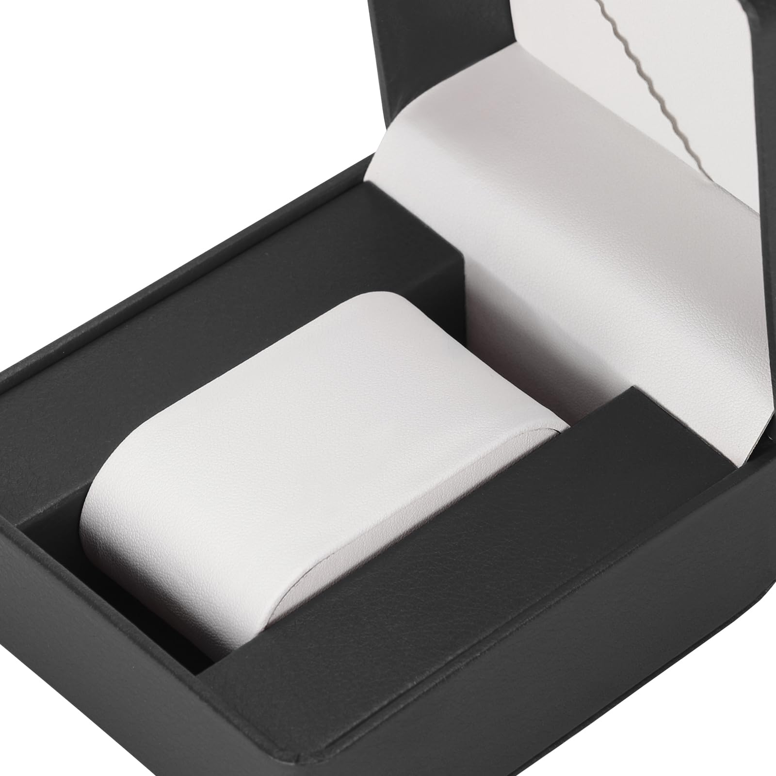 PU Leather Watch Gift Box, Premium Single Watch Holder Case for Women Men, Watch Storage Organizer Display Boxes with Cushion (Black)