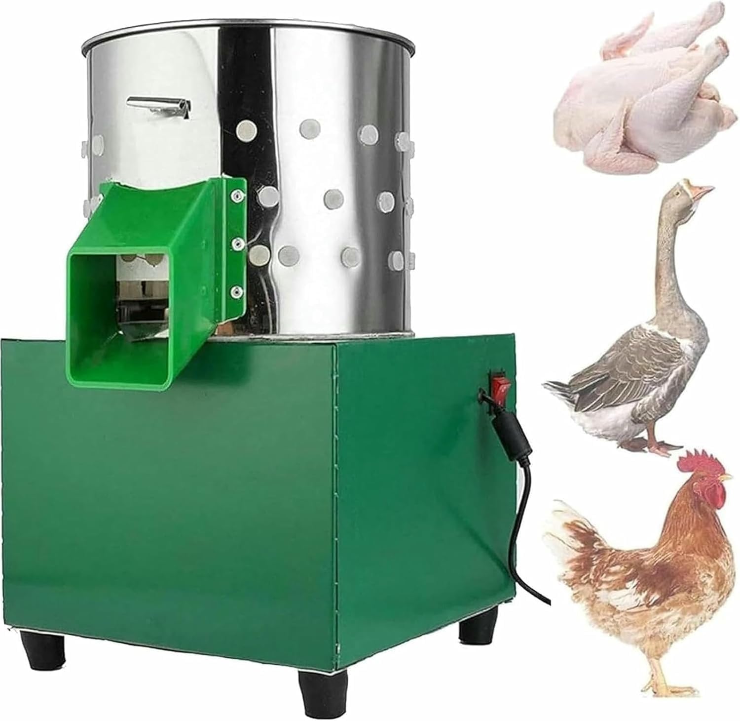 Spiumatrice Professionale per Polli con 110 Dita in Gomma, Spiumatrice per Pollame per Uso Agricolo, Domestico E Mattatoio, Spiumatrice Efficiente per Polli E Tacchini.