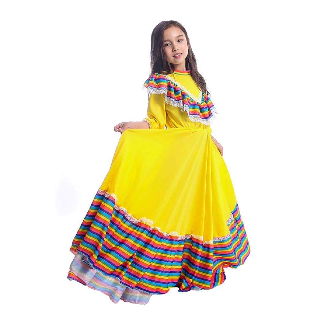 CAFELEGirls Dress Mexican Style Costume Traditional Jalisco Dresses for Christmas Carnival Festival Birthday Party Dress Xmas Gifts