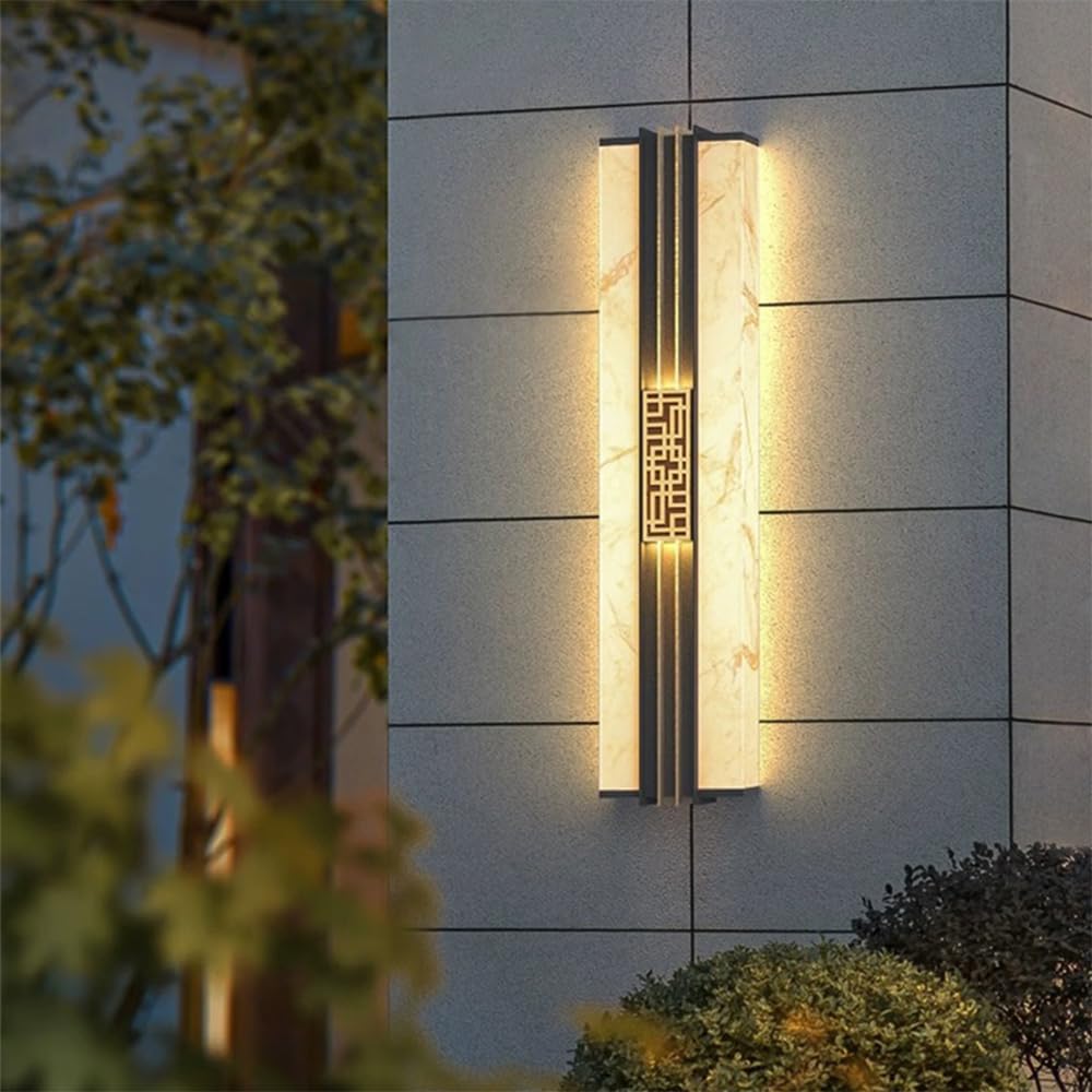 KXEcoLife Contemporary LED Outdoor Wall Lamp Electric Waterproof Simplicity Balcony Hallway Courtyard Villa Gate Hotel Lights (E H80CM Electric)