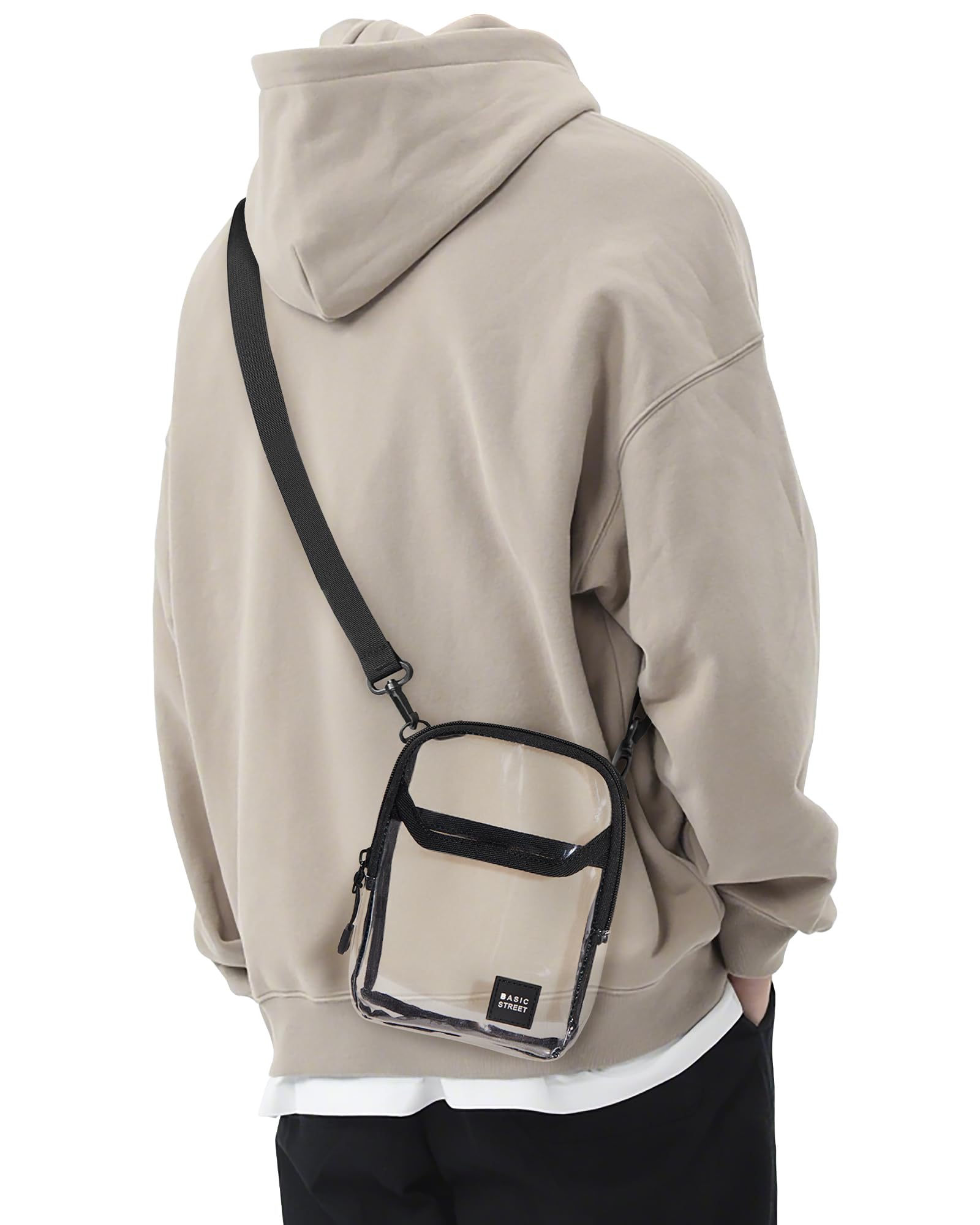 SEAFEW Clear Mini Crossbody Bag Shoulder Bag for Men Small Messenger Satchel Bag for Women