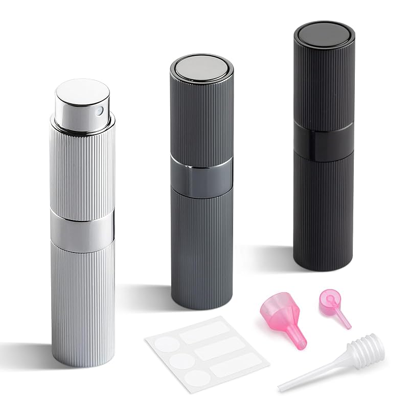 Frasco atomizador recarregável para perfume LISAPACK, 8 mL, modelo Stripe Atomizer-3 Colors5