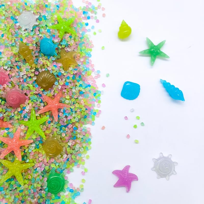 5 lbs of Luminous Gravel + 500 Ocean Luminous Stones | Luminous Decorative Stones | Suitable for Gardens, Fish Tanks, and Landscape Decorations