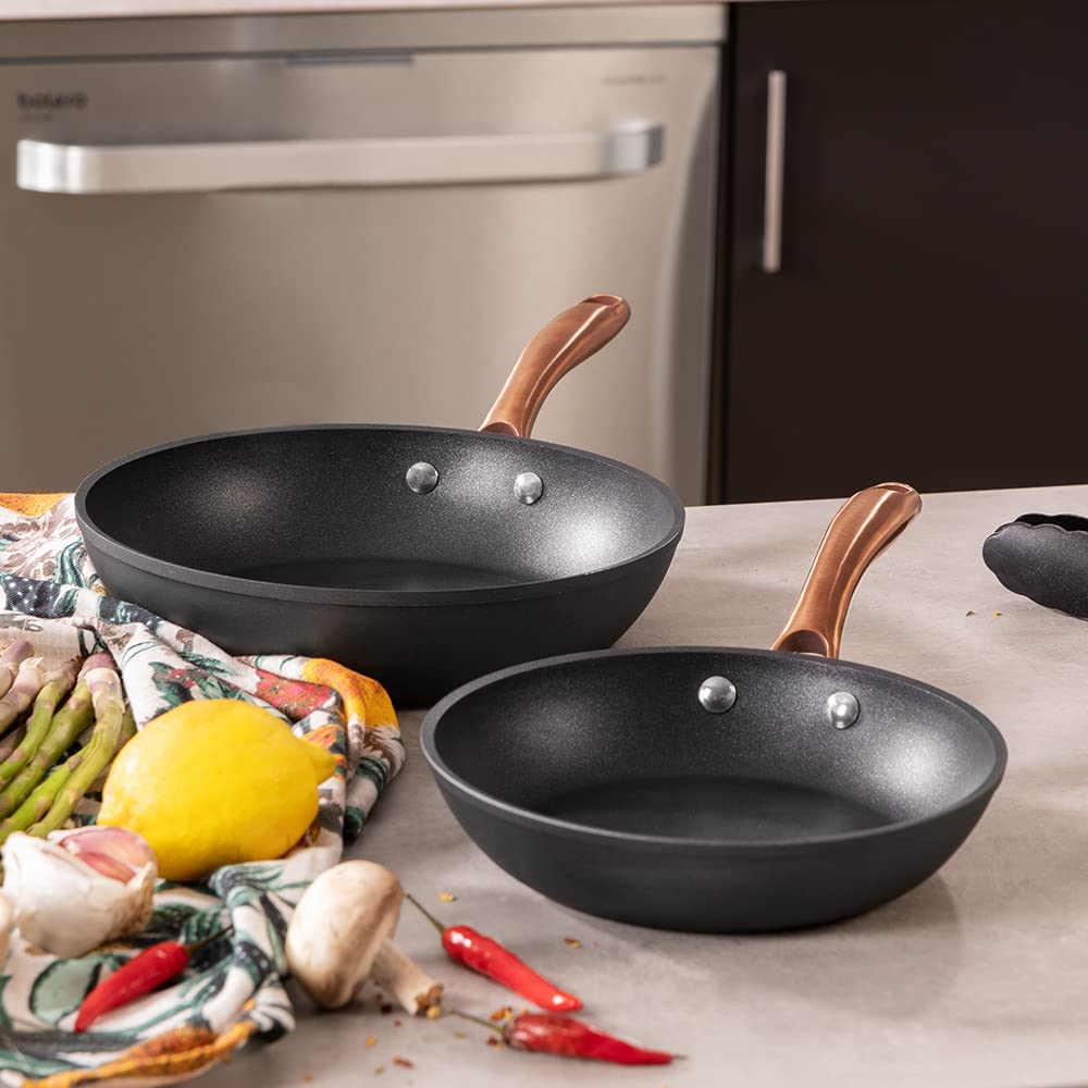 Cecotec Sartenset Polka Fantasy 20-24 Bucket Golden, Durchmesser 20-24 cm, Geschmiedetes Aluminium, Platinum Plus Teflon Antihaftbeschichtung, PFOA-frei, Geeignet für Induktion