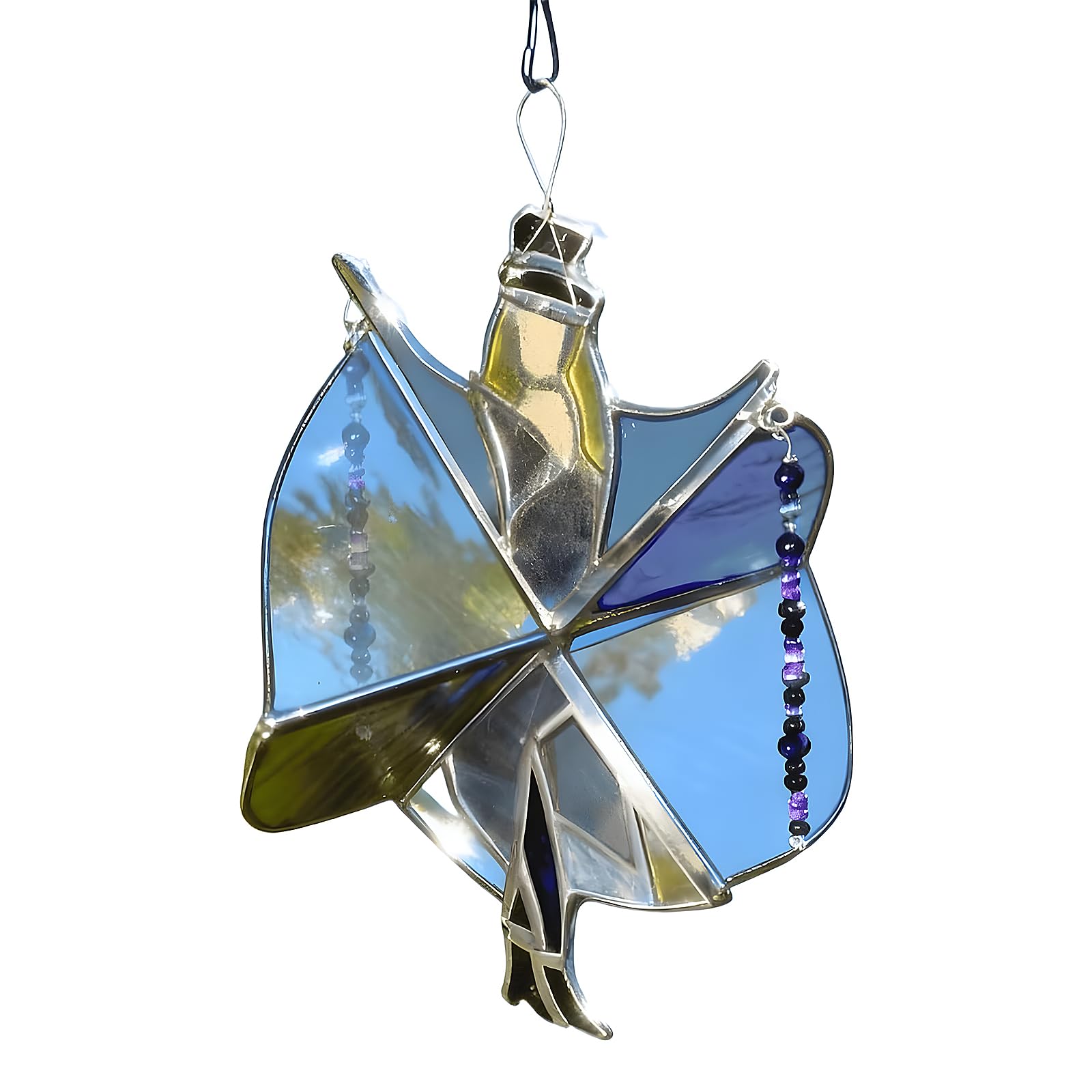 3D Handmade Stained Glass Spinner, Dancing Lady Stained Glass Spinner, Garden Sun Catchers, Boho Suncatcher Window Hanging, Fashion Retro Pendant