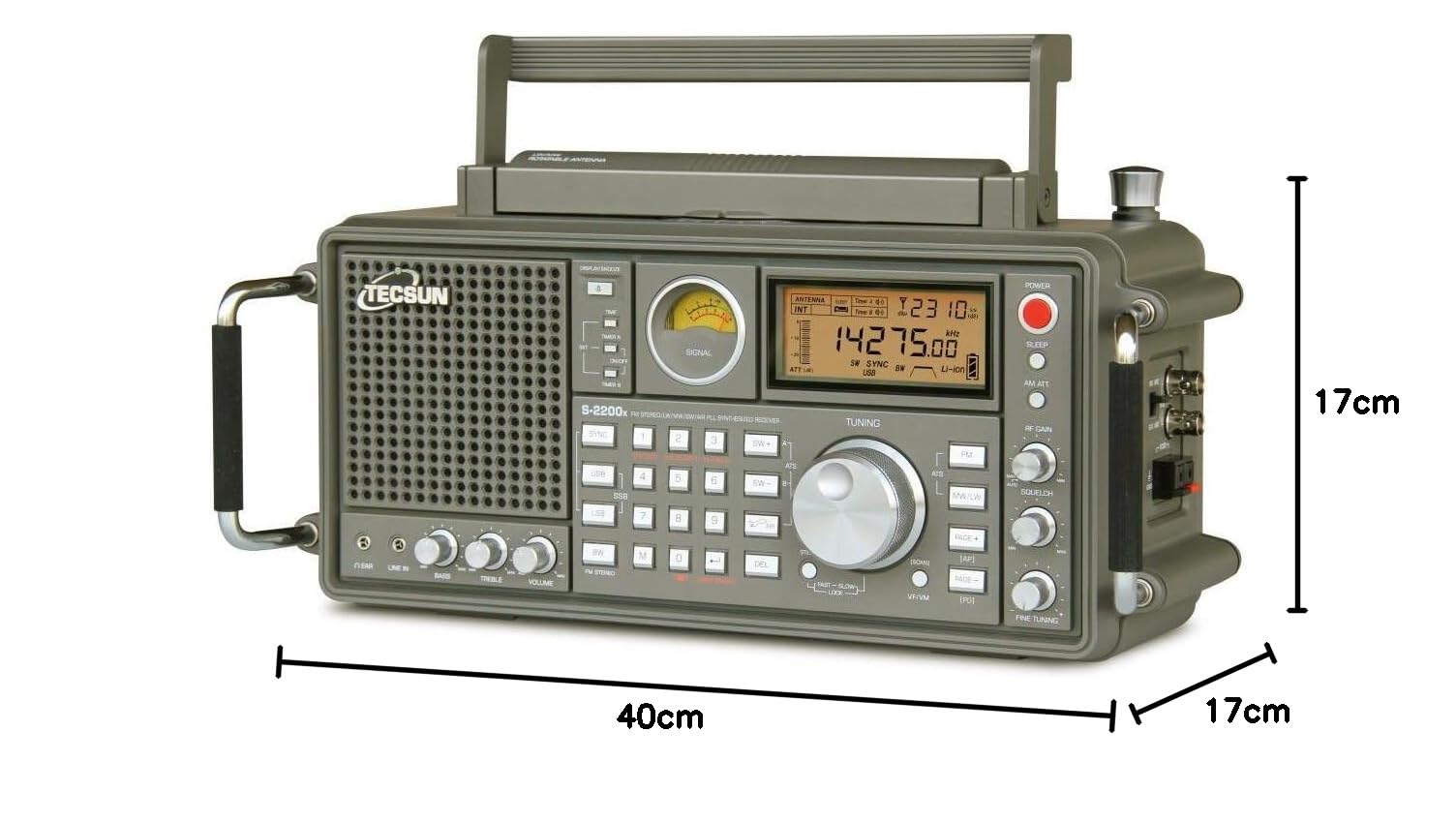 Tecsun S-2200-X Funkempfänger, dreifache Umwandlung, DSP, Multimode-Empfang, LCD-Display