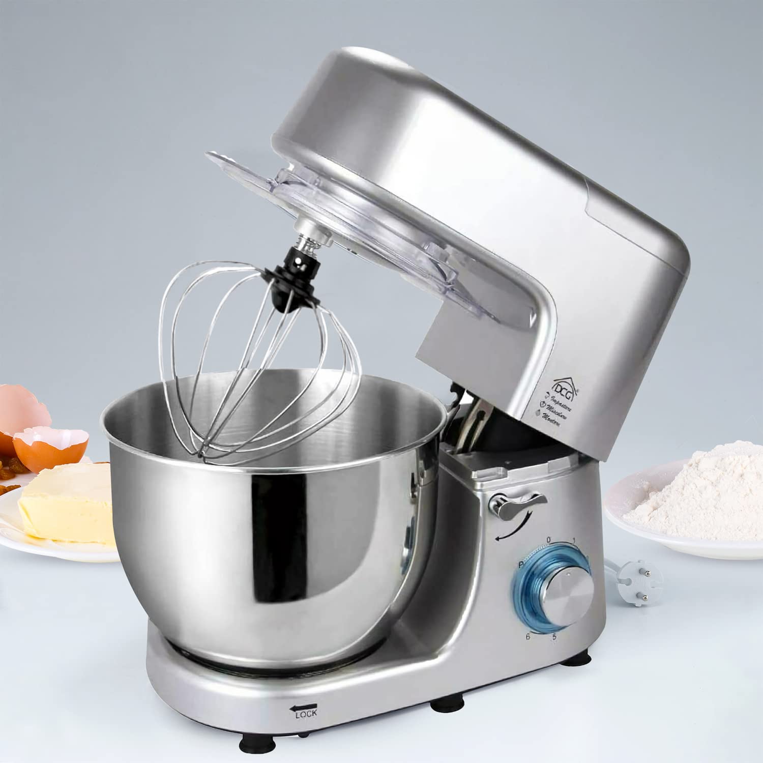 MiTA - IMPASTATRICE PLANETARIA 8 LITRI, motore potente da 1400W, 6 velocità, ciotola da 8L in acciaio inox