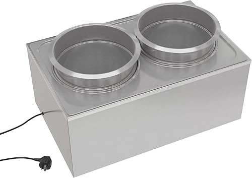 Miniatura 3 de KoolMore Calentador de alimentos comercial Bain Marie para encimera, estación de sopa y servidor de mesa de buffet con dos ollas para servir,