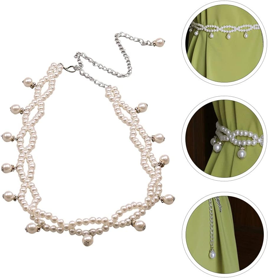 Amosfun Faux Pearl Waist Chain Adjustable Dress Belt Decorative Tassel Waist Belt Pendant Belly Body Chain Jewellery for Women Girls Ladies Jeans Trousers - Image 5