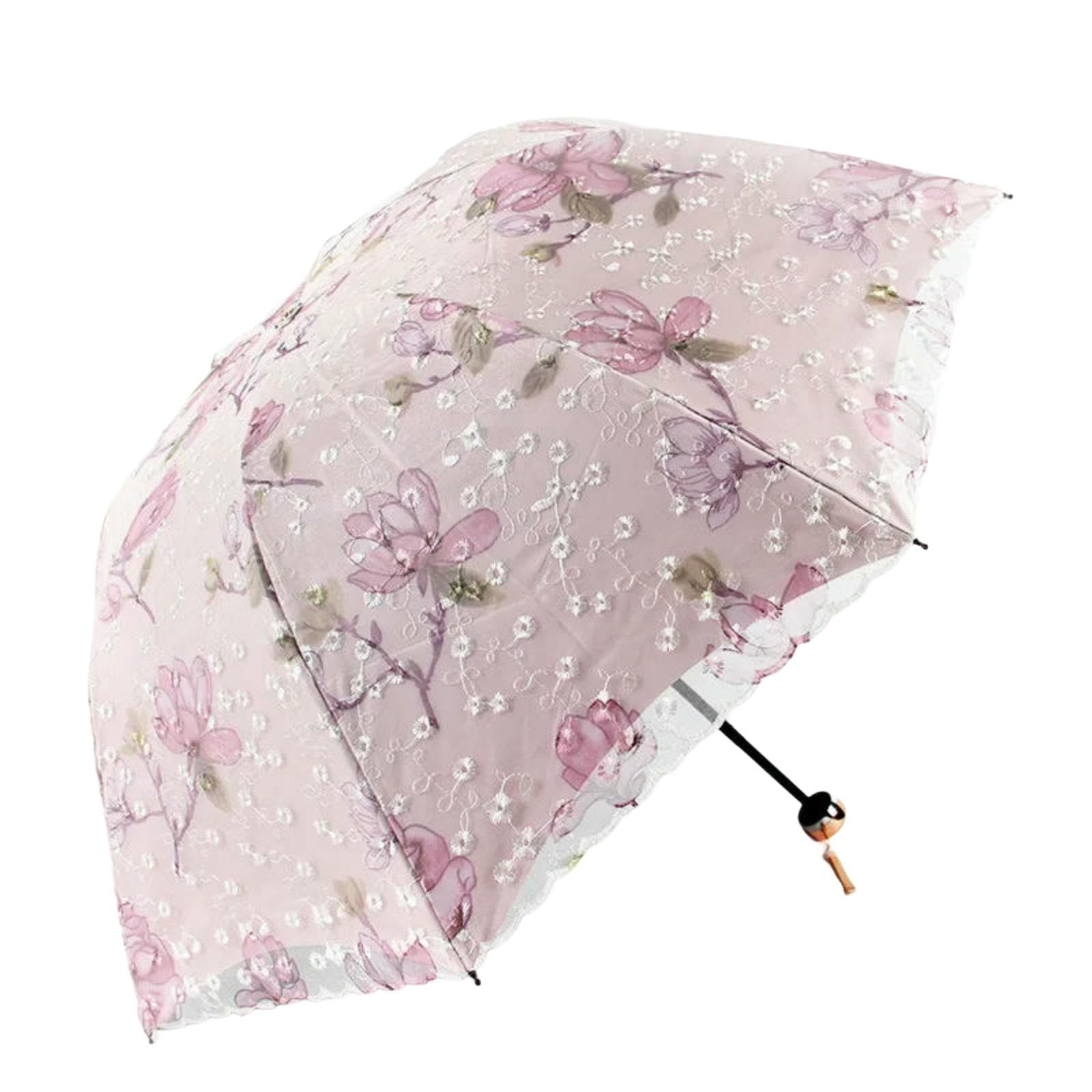 Xynm Men's Pink Umbrellas For Rain Uv Protection Travel Umbrella Compact Folding Automatic Open Sun And Parasol Wo-8K
