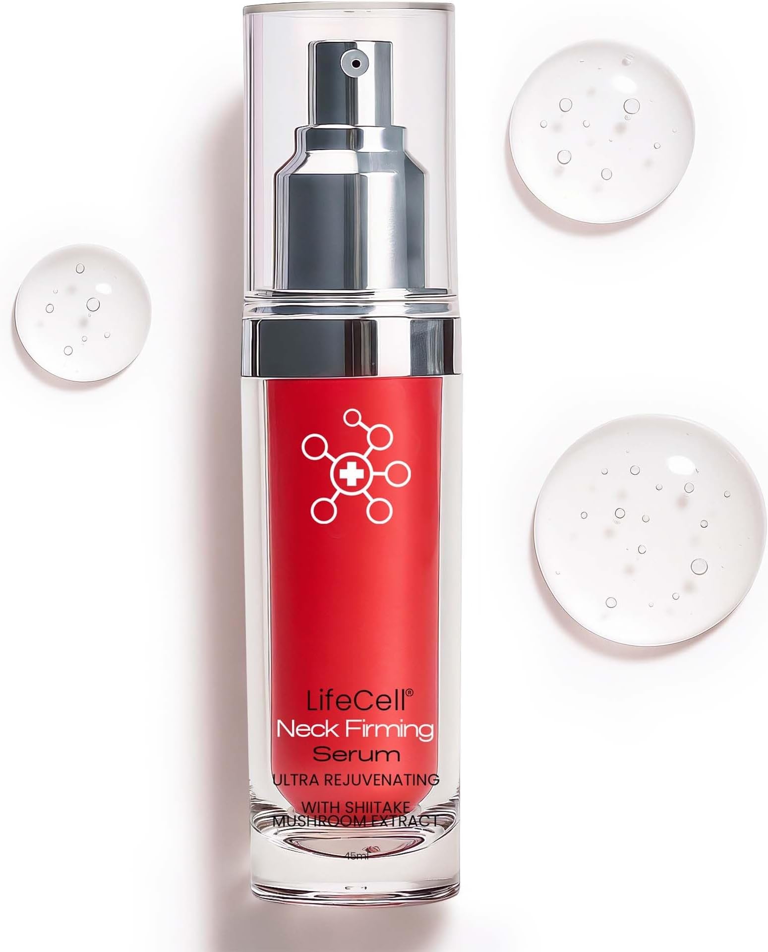 LifeCell Neck Firming Serum – Anti-Aging Neck and Cream with Fermiskin & Shiitake Extract – Firms, Lifts, and Reduces Sagging Skin – Lightweight, Fast Absorbing Formula – 1.5oz