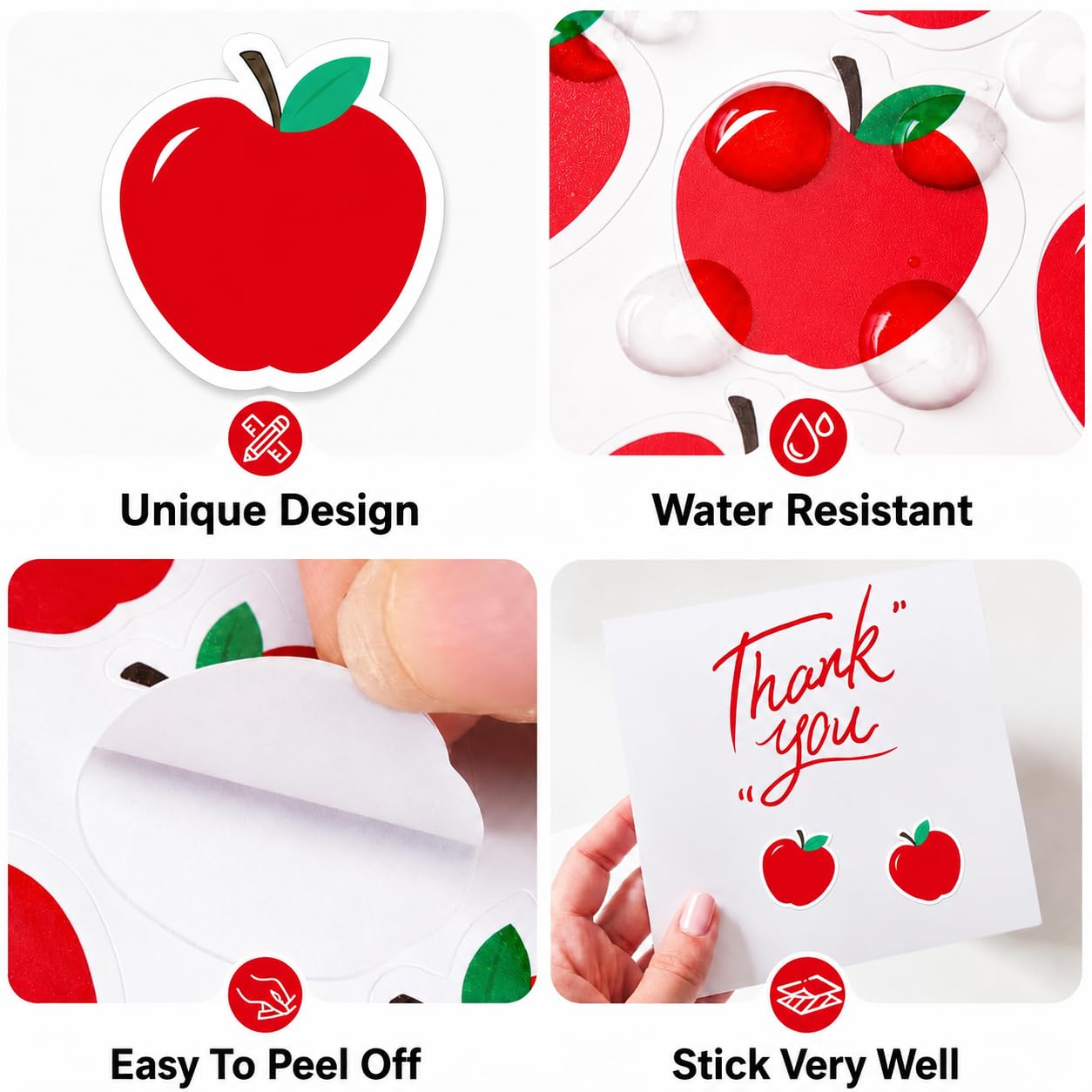 Apple ネックストラップ　りんごシールおまけ付き Amazon.co.jp: Anwyll Apple Sticker - 赤リンゴ型ステッカー 子供用