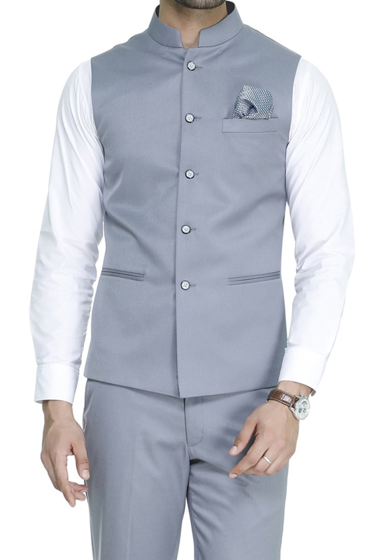 Men's Band Collar Slim Fit Formal/Party Waist Coat