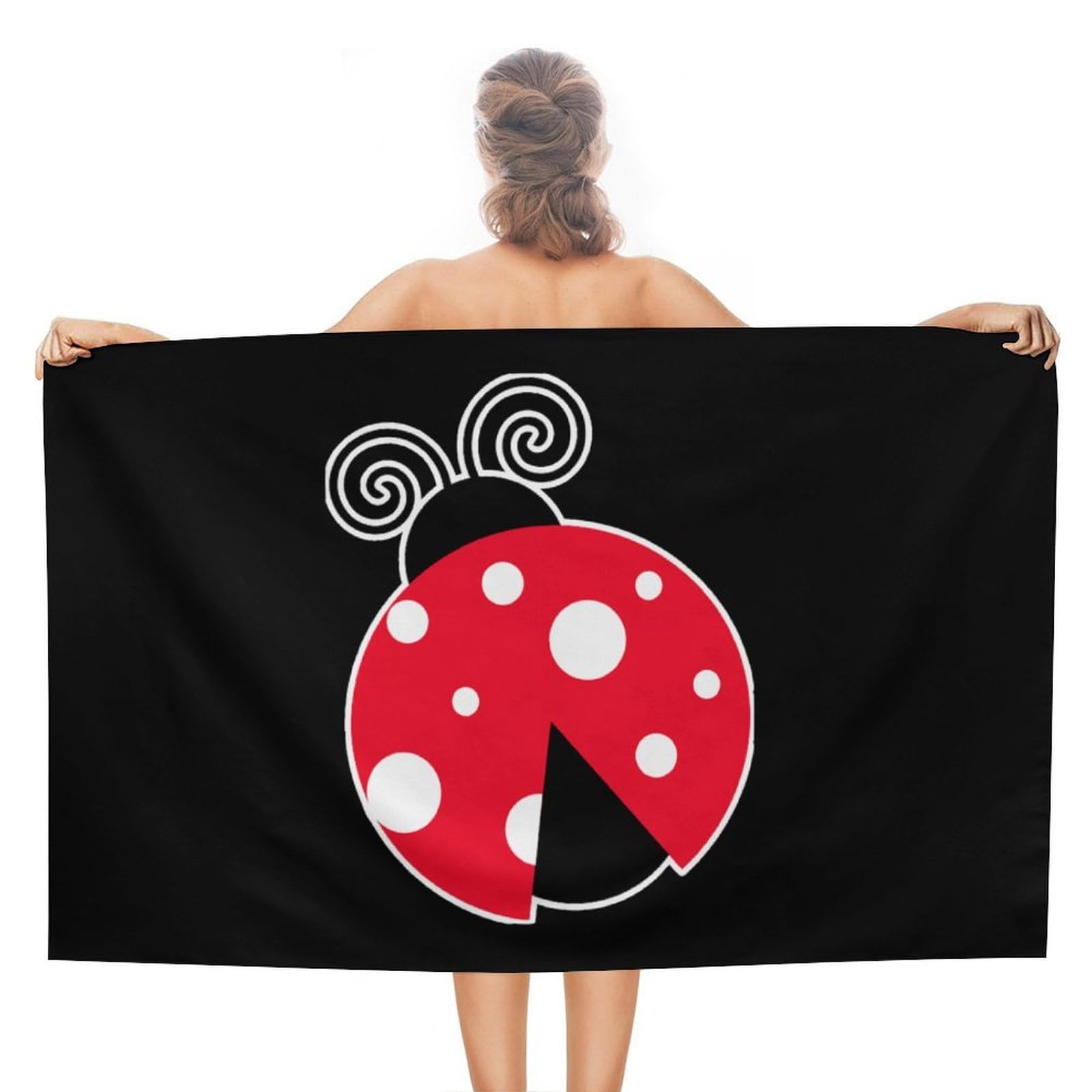 CGSBNGHA Ladybug Beach Towels Soft Bathroom Bath Pool Swim Towels for Women Men