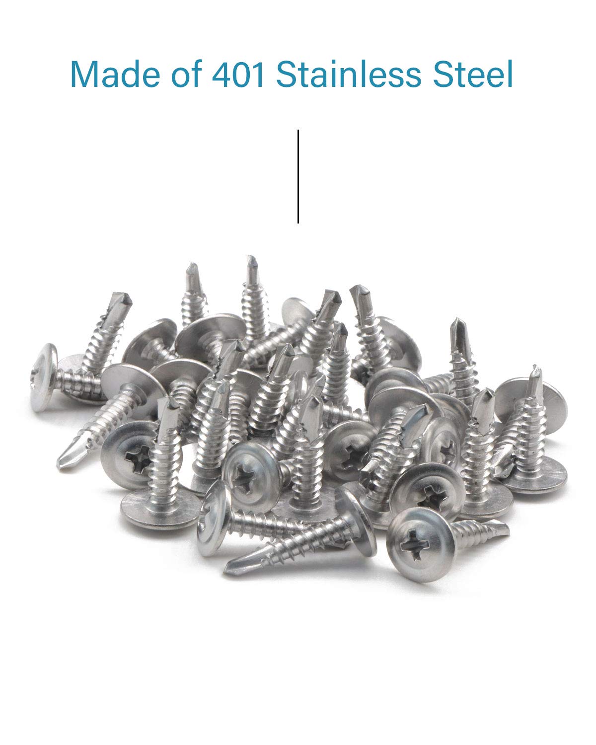 IMScrews 200pcs #8 x 1/2" Self Drilling Truss Head Screws Standard Thread Wood Work MDF 410 Stainless Steel