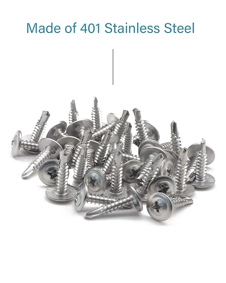 IMScrews 200pcs #8 x 1/2 Self Drilling Truss Head Screws Standard Thread Wood Work MDF 410 Stainless Steel