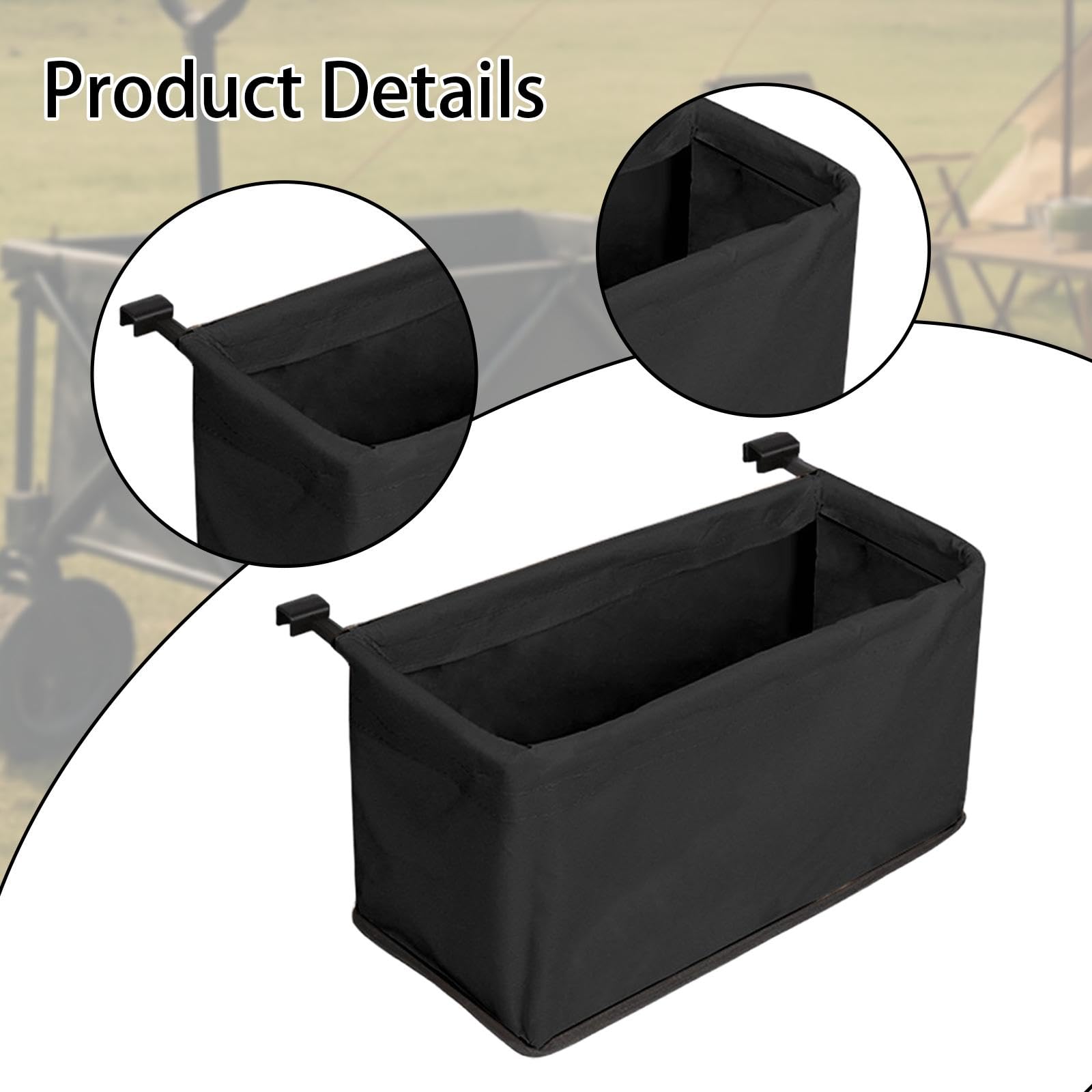 Hecktaschenaufsatz für Bollerwagen, Gartenwagenzubehör, Tragbare Wasserdichte Hecktasche Zur Aufbewahrung von Bollerwagen für Strand, Sport Und Einkau, Schwarz