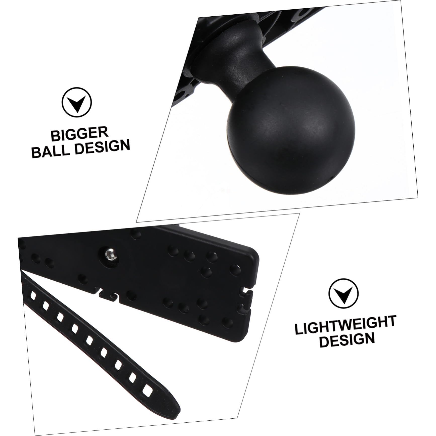 HOMSFOU Halterung für Fischfinder Ball Angelrutenhalter für Boot teleskopisch Fischfinder liefern Bootsrute plat kanu zubehör Fischfindergestell Basis für Fischfinder Nylon Black