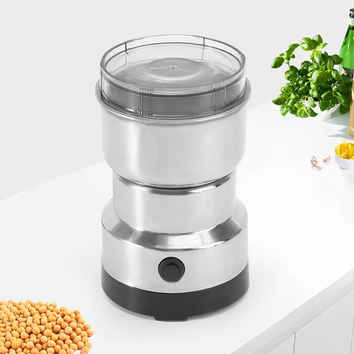 Electric Coffee Grinder & Spice Grinder with Stainless Steel Bowl Powerful Motor Ideal for Grinding Coffee Beans, Nuts, Spices, and Herbs; Multi-Functional Food Processor for Kitchen Use