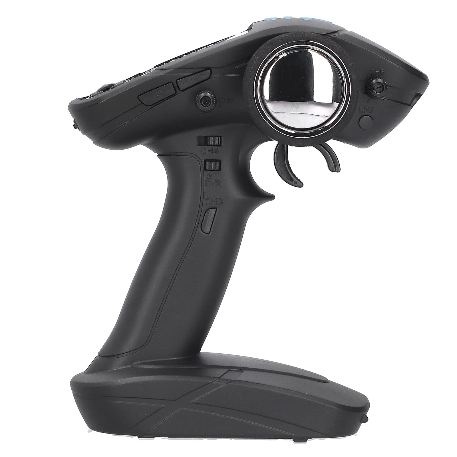 AMONIDA Transmisor de Control Remoto por Radio de 7 Canales RC 2,4G con Receptor para Coche RC Barco Control de Larga Distancia 500g Plástico 196x170x96mm
