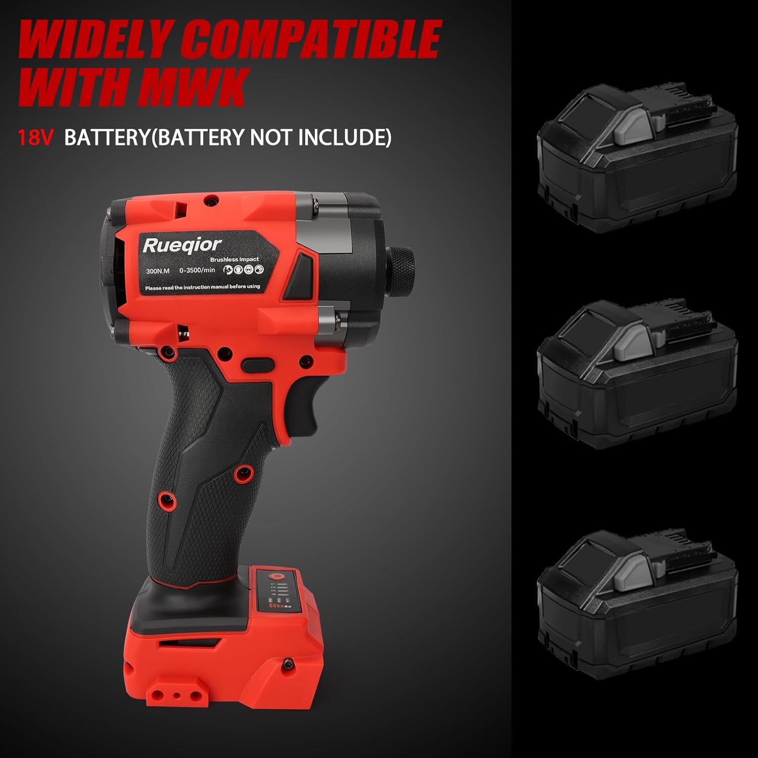 2953-20 Cordless Impact Driver Compatible with Mwk 18V Battery, Up to 220Ft-lbs(300N.m) Brushless 1/4" Impact Driver, 3-Speed Lightweight Power Impact Drivers