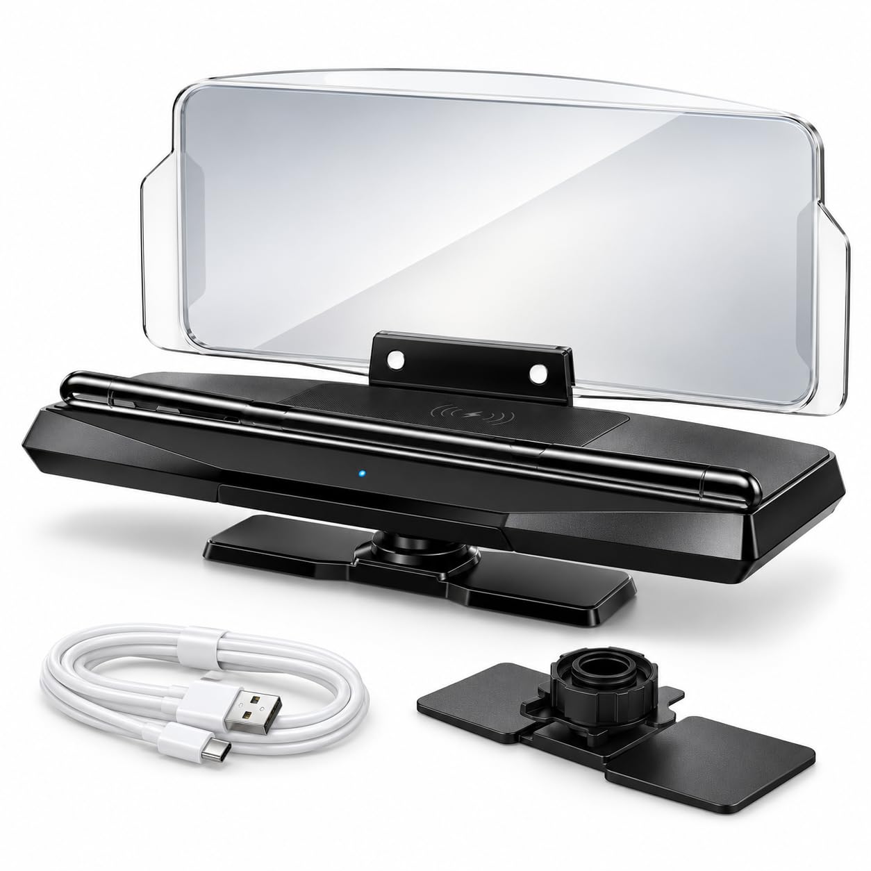HUD Head-Up Display bezprzewodowy uchwyt na telefon nawigacja samochodowa wyświetlacz odblaskowy o wysokiej rozdzielczości składany uchwyt nawigacyjny do telefonu samochodowego z prostą konstrukcją