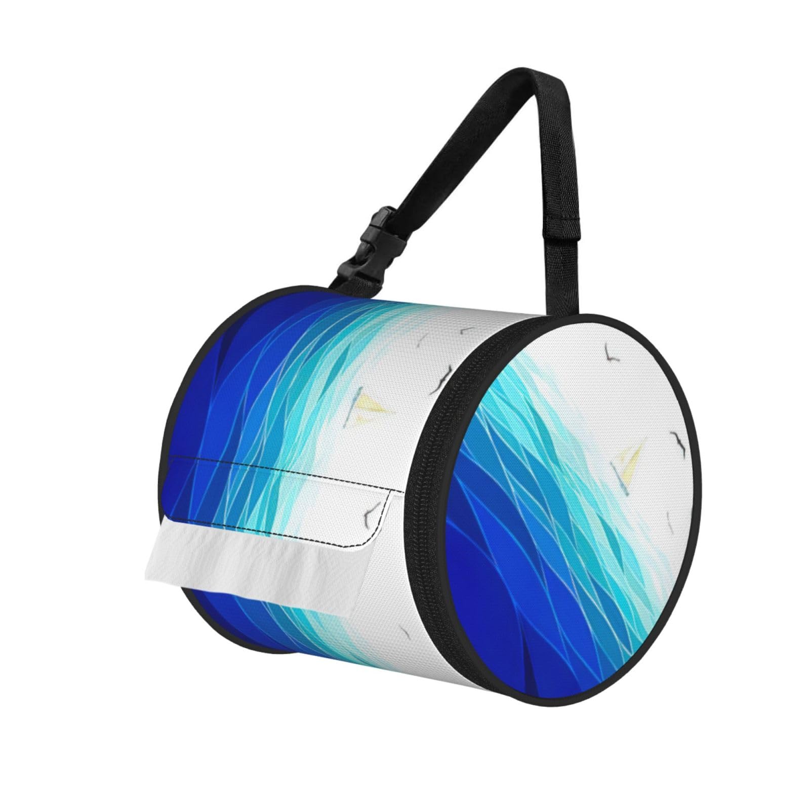 Ocean Sailboat With Birds Maritime Print Fashion Tissues Organizer Box, Hanging Tissue Holder For Purse Coins For Car Office Daily Outing