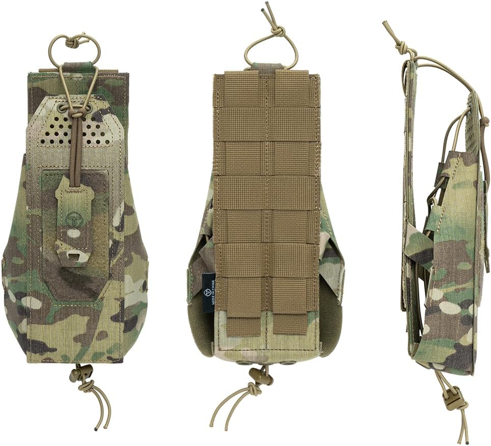 Tactical Universal Radio Holster Military Heavy Duty Holder Case For Two Way Walkie Talkie For MPU5 PRC148/152 (Camo)