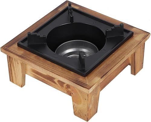 Miniatura 6 de Estink Estufa portátil de alcohol, estufa de alcohol para barbacoa, estante de madera, portátil, de mesa, barbacoa, horno, horno, utensilios de