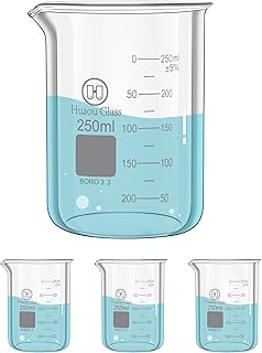 250ml Glass Beaker Set 3Psc Low Form 3.3 Borosilicate Glass Graduated Measuring Lab Beakers